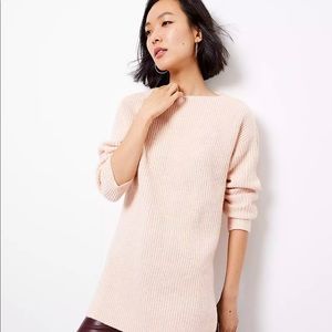 NWT LOFT Ribbed Boatneck Tunic Sweater